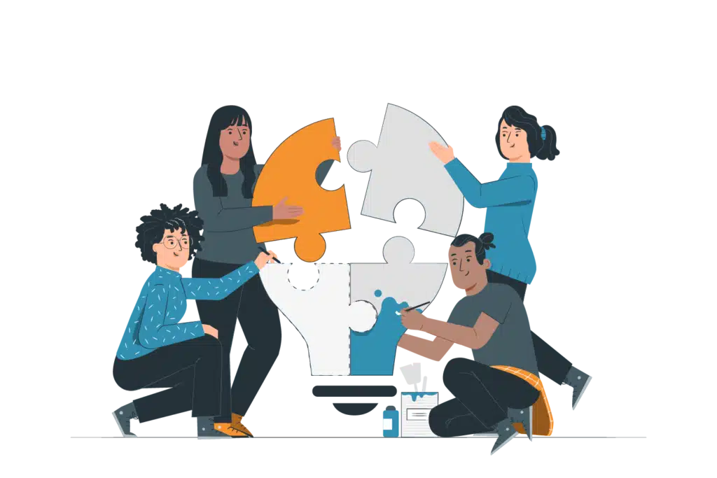 illustration ampoule en puzzle