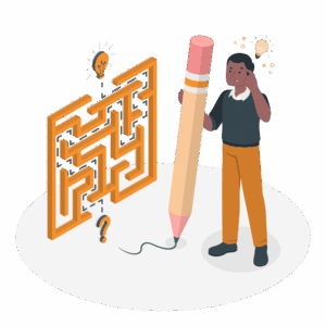 illustration labyrinthe et résolution d'un problème