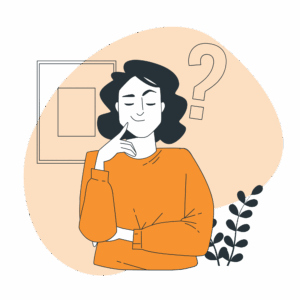 illustration d'un visage qui réfléchit avec un point d'interrogation