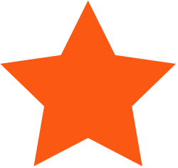 Étoile orange sur fond transparent