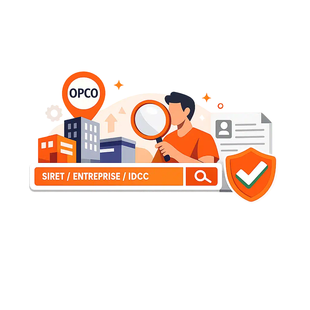 illustration-recherche-opco-entreprise-financement-formation-flat-design